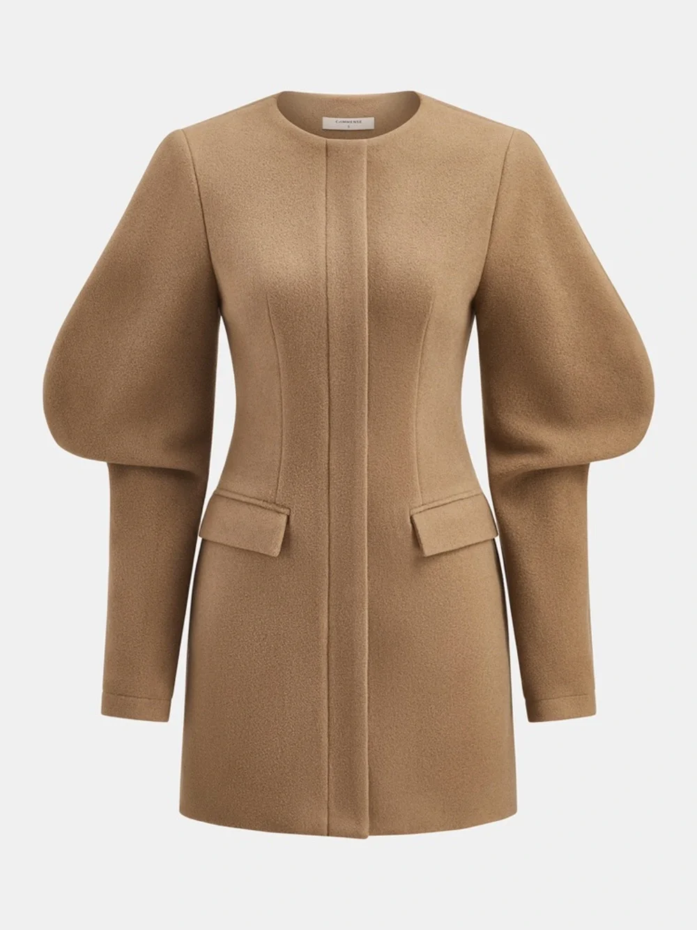 Commense Puff Sleeve Tailored Cotton-Blend Mini Dress - Picture 2 of 12